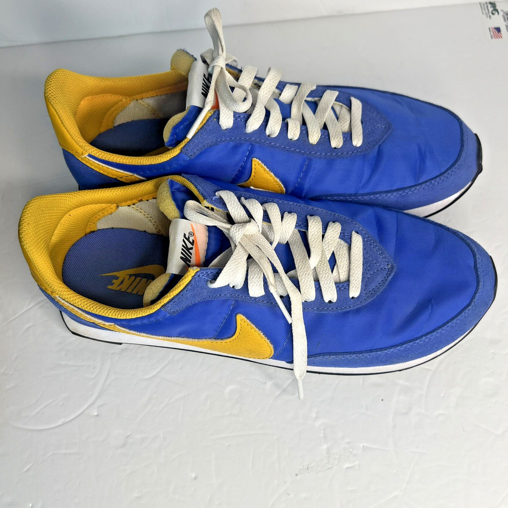 Nike Waffle Trainer 2 Men’s Low Top Size 9.5 Medium Blue, University Gold